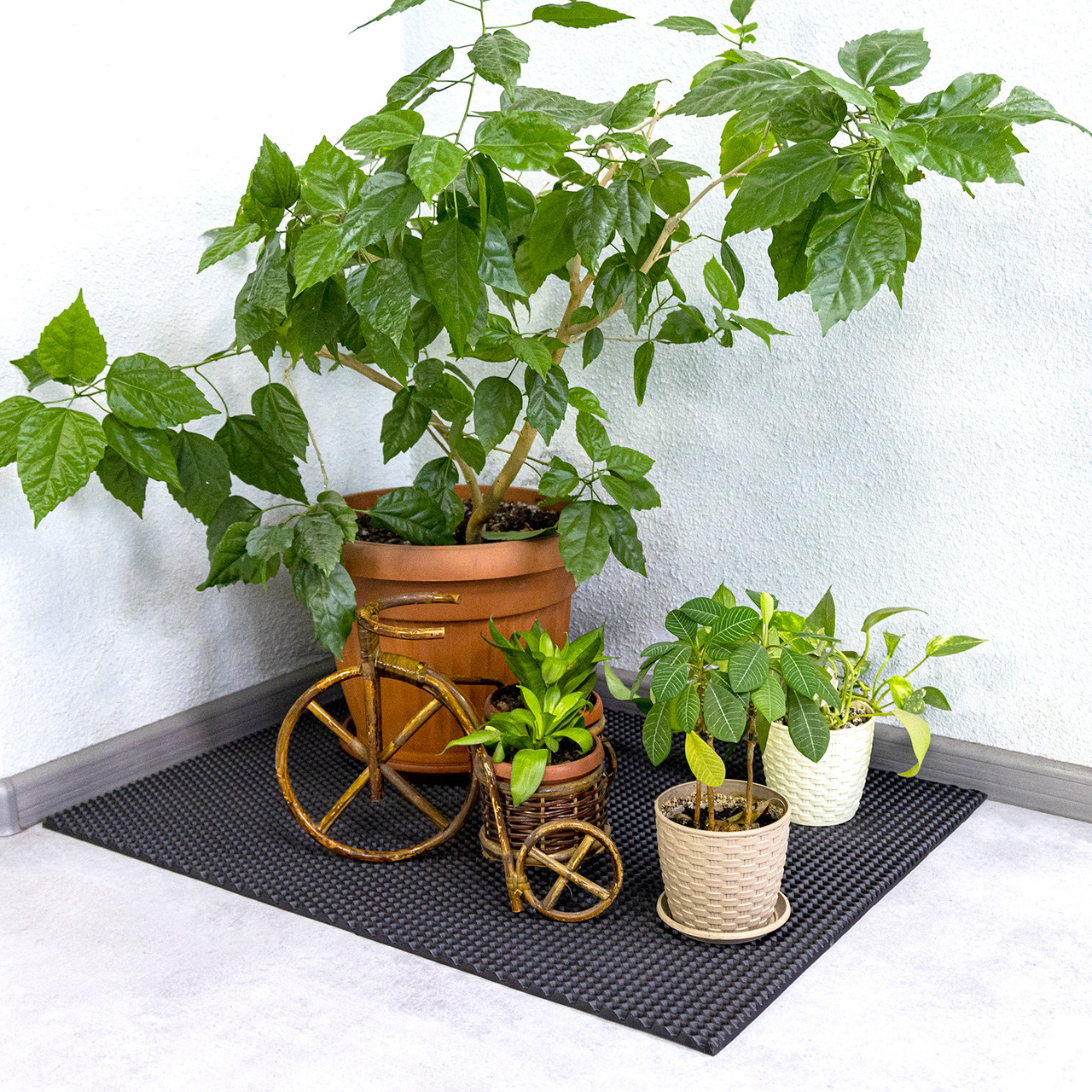 Килимок підкладка під горщик вазон кашпо, водовідштовхувальний грязезахисний OSPORT 80х60 см (R-00047) Чорний, фото 1