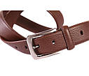 Чоловічий ремінь зі штучної шкіри під штани 301115 коричневий, фото 3