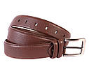Чоловічий ремінь зі штучної шкіри під штани 301115 коричневий, фото 5