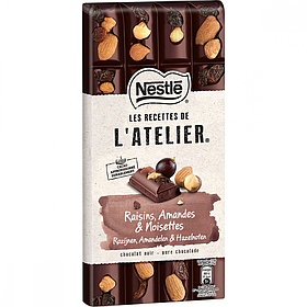 Шоколад Nestle Les Recettes De L'atelier Lait Biscuit Noisettes Grillees 170g