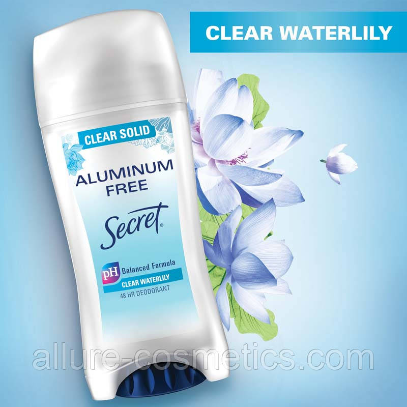 Гелевий дезодорант БЕЗ АЛЮМІНІЮ Лілія Secret Aluminum Free Deodorant Clear Solid Waterlily