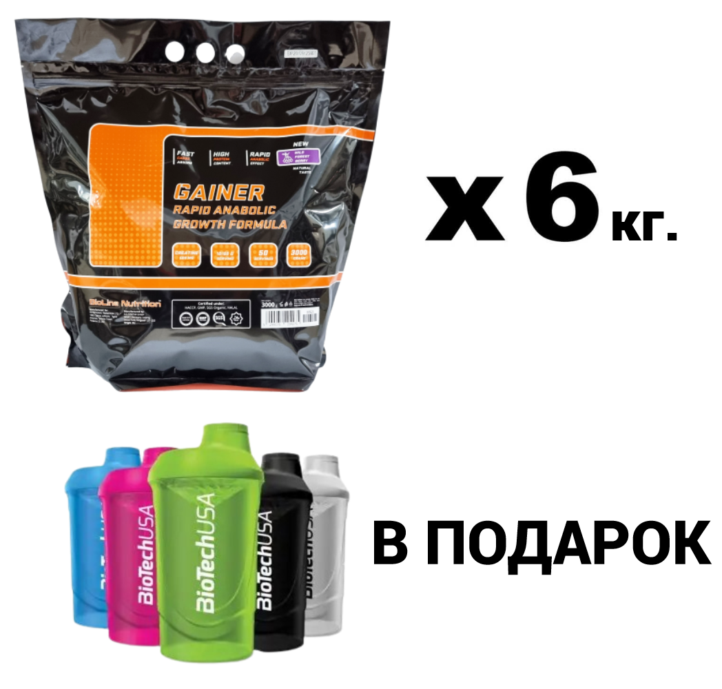 Гейнер Rapid Anabolic 6 кг + Шейкер у подарунок! BioLine Nutrition, Німеччина