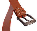 Чоловічий ремінь зі штучної шкіри під штани 301117 рудий, фото 3