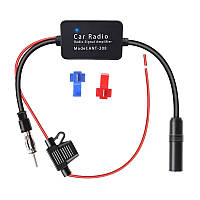 УСИЛЬчик ФМ Car65 antenna amplifier ANT-208 25DBI DC12-24V 50Om (запобіжник, клеми, інструкція)