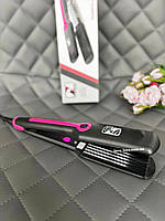 Плойка гофре для волос Promotec PM-1216 мощностью 40 Вт с алюминиевой пластиной Розового цвета