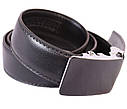 Чоловічий ремінь зі штучної шкіри під штани 301125 чорний, фото 3