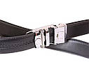 Чоловічий ремінь зі штучної шкіри під штани 301125 чорний, фото 4