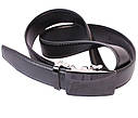 Чоловічий ремінь зі штучної шкіри під штани 301125 чорний, фото 7