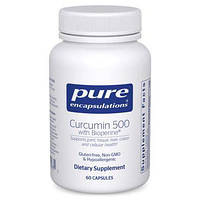 Куркумин 500 с биоперином Pure Encapsulations (Curcumin 500 with Bioperine) 60 капсул