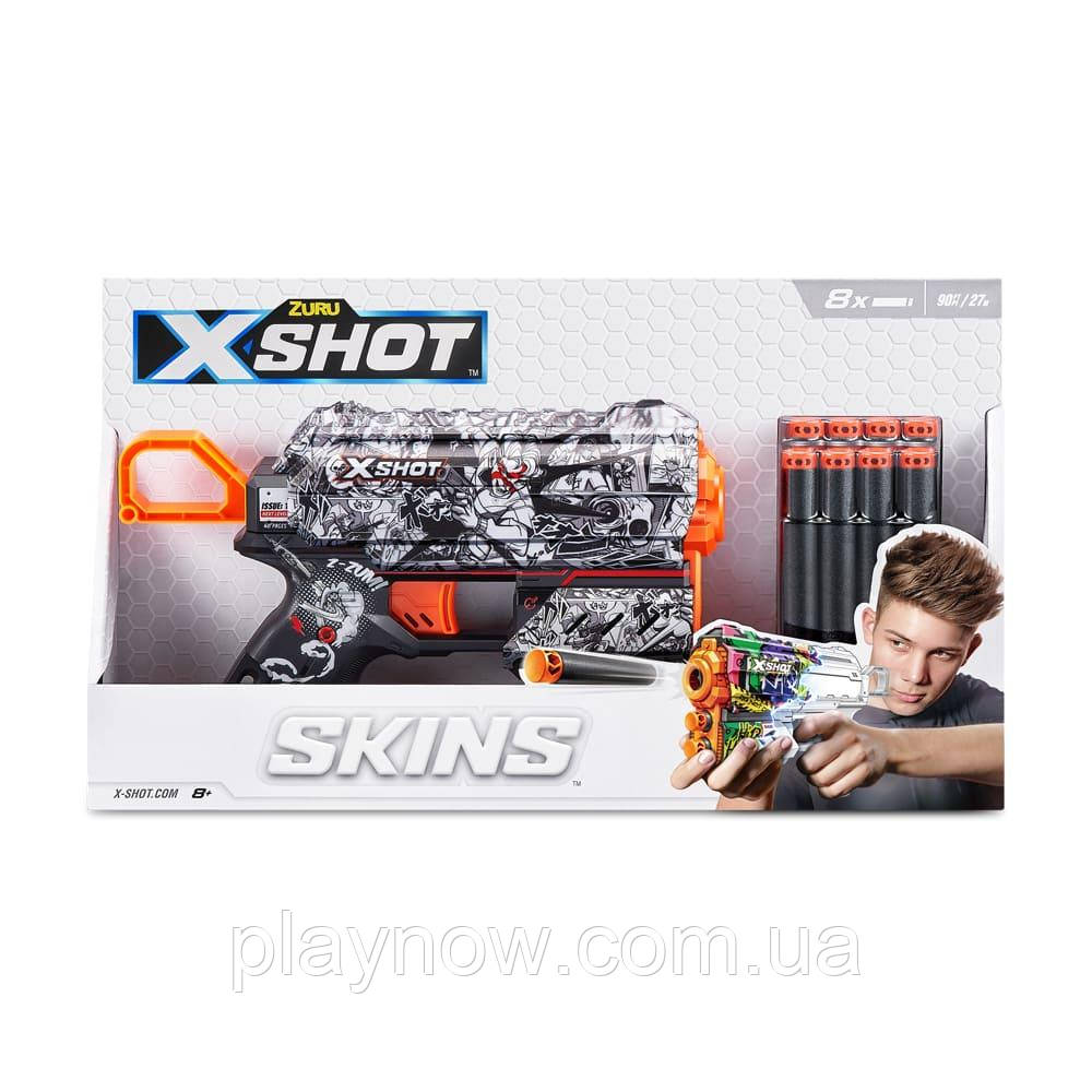 Детский Скорострельный бластер X-Shot Skins Flux Illustrate (36516D), детское оружие, фото 1
