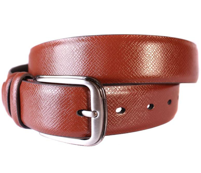 Чоловічий ремінь зі штучної шкіри під штани 301128 коричневий, фото 1