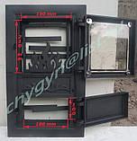 Дверцята чавунні печені з жаростійким склом, барбекю, мангал, печі, фото 3