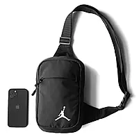 Нагрудна сумка слінг через плече Jordan Era чорна тканинна одна лямкова сумка Джордан барсетка
