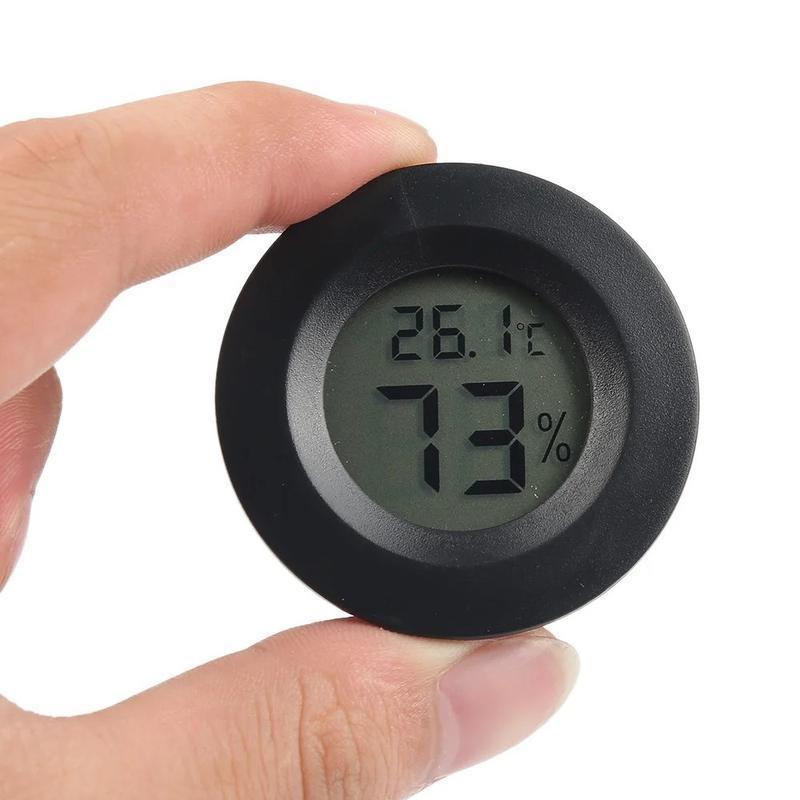 Цифровой термометр-гигрометр, круглый, черный (с батарейкой) - фото 5 - id-p1982849091