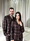 Жіноча піжама сорочка+штани КОРИЧНЕВА КЛІТИНКА котон BRAND 202013, фото 3