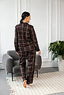 Жіноча піжама сорочка+штани КОРИЧНЕВА КЛІТИНКА котон BRAND 202013, фото 2
