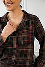 Жіноча піжама сорочка+штани КОРИЧНЕВА КЛІТИНКА котон BRAND 202013, фото 10