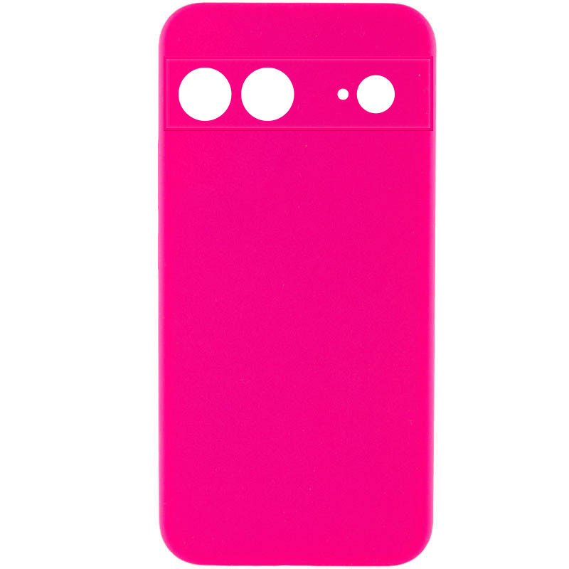 Чохол Silicone Cover Lakshmi Full Camera (AAA) для Google Pixel 8 | Мікрофібра Рожевий / Barbie pink, фото 1