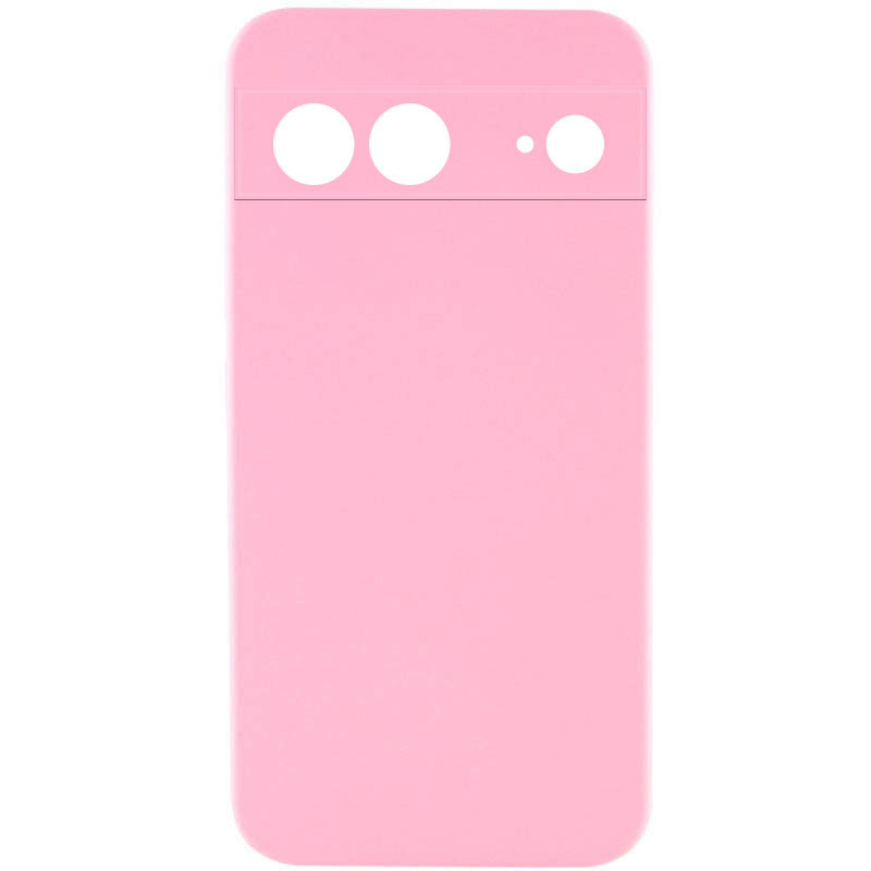 Чохол Silicone Cover Lakshmi Full Camera (AAA) для Google Pixel 8 | Мікрофібра Рожевий / Light pink, фото 1