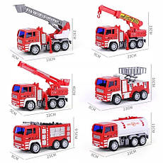 Набір великих машинок XXL пожежна машина, підпальний кран, завантажувач, платтформа, фото 3