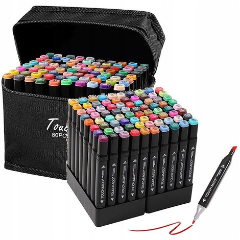 Набір кольорових маркерів, фломастерів 80 шт. + сумка