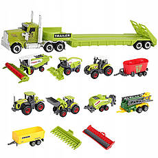 Набір фермер-автомобіль трактор, набір фермерських машин + животні, фото 2
