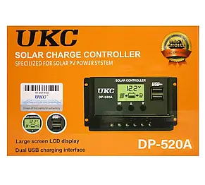 Контролер заряду від сонячної батареї UKC 8462 DP-520A 20A YU227, фото 3