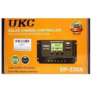Контролер заряду сонячної батареї UKC DP-530A 30A з USB YU227, фото 4