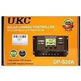 Контролер заряду сонячної батареї UKC DP-530A 30A з USB iC227, фото 4