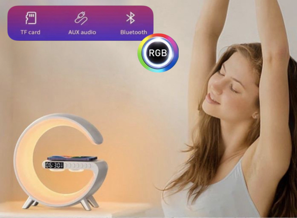 Смарт-лампа-нічник LumaLamp RGB з бездротовою зарядкою G-Smart Light Sound Machine з Bluetooth колонкою