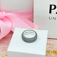 Серебряное кольцо Pandora "Три ряда паве" 192634C01
