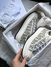 Жіночі білі текстильні кеди на платформі Dior Oblique Embroidered Walk'n'Dior з вишивкою Крістіан Діор, фото 3