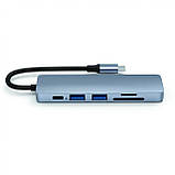 USB-хаб XON SmartLink SD + Type-C + USB3.0 + 2хUSB2.0 Grey (XUUHP062322G), фото 4