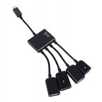 Концентратор Lapara LA-MicroUSB-OTG-HUB black BS-03