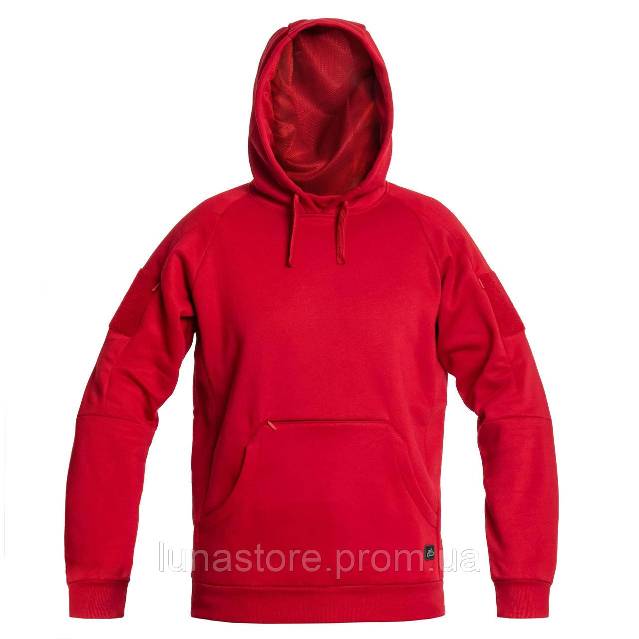 Кофта Helikon Urban Tactical Hoodie (Kangaroo) Red, тактичне чоловіче худі з кишенею і капюшоном червоний