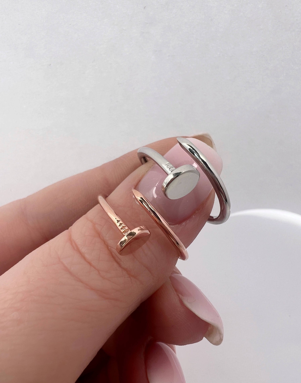 Оригинальное серебряное кольцо в виде гвоздика Стильное кольцо-гвоздь из серебра женское - фото 6 - id-p1882676331
