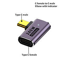 Переходник адаптер OTG USB Type-C F/F LED (USB 4.0, 40Gbps, 240W, 8K) Metal Type-2, фото 3