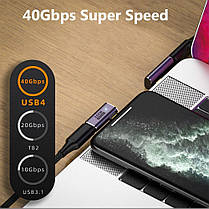 Переходник адаптер OTG USB Type-C F/F LED (USB 4.0, 40Gbps, 240W, 8K) Metal Type-2, фото 6