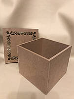 Коробка з фігурною кришкою ,Заготовка для декору та розпису, МДФ 15х15х13см ROSA TALENT
