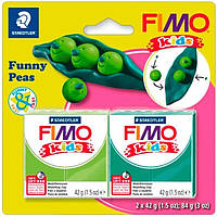 Набор полимерной глины Fimo Kids Горошек 2 цвета по 42 грамма Staedtler, 803515