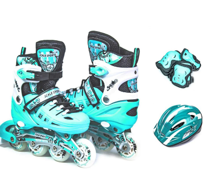 Дитячий комплект Роликів із захистом і шоломом Scale Sports Mint розмір 34-37