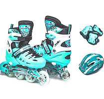 Дитячий комплект Роликів із захистом і шоломом Scale Sports Mint розмір 34-37