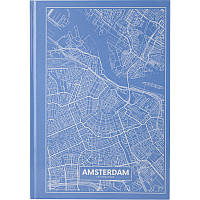 Книга записная А4 Axent Maps Amsterdam 96 листов клетка твердый переплет 8422-507-А, 43052