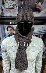 Комплект Шапка - Шарф Pulltonic коричневий