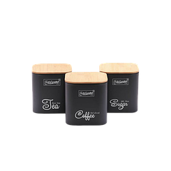 Набір банок для зберігання сипучих продуктів 3 предмети Maestro MR-1775-3S-BLACK