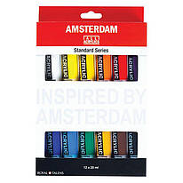 Набір акрилових фарб Amsterdam Standard 12 кольорів у тубах по 20 мл Royal Talens, 17820412