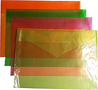 Папка конверт А4 + полупрозрачная цвет ассорти ПВХ 150 мкм Tascom 1051-ПК, 862174
