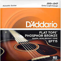 Струны D'Addario EFT15 Flat Tops Phosphor Bronze Extra Light 10-47