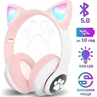 Бездротові навушники LED з котячими вушками STN-28, Рожевий,TM