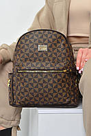 Рюкзак жіночий з принтом коричневого кольору 169307L